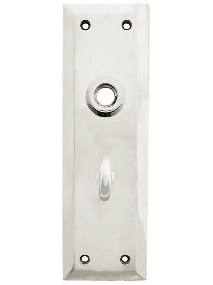 Forged Brass New York Back Plate with Thumb Turn in Polished Nickel.